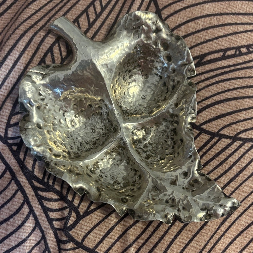 Antique Austro-Hungarian 800 Solid Silver Repoussé Floral Dish (102.7g) 7” long